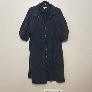 Elegant Black Button-Up Dress